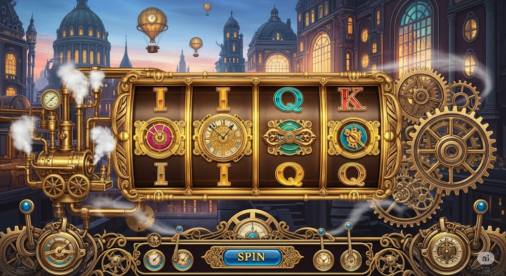 Slot bertema teknologi steampunk